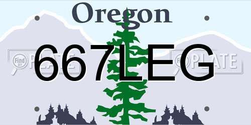 667LEG Oregon License Plate