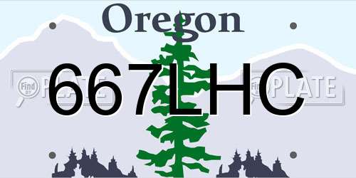 667LHC Oregon License Plate