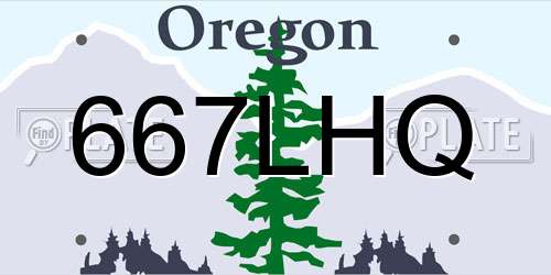 667LHQ Oregon License Plate