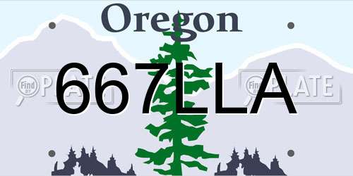 667LLA Oregon License Plate