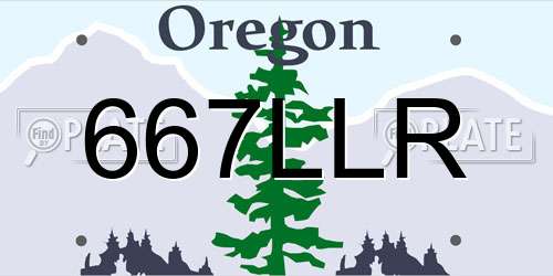667LLR Oregon License Plate