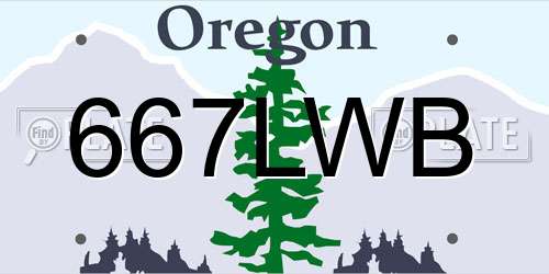 667LWB Oregon License Plate