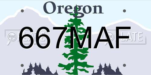 667MAF Oregon License Plate