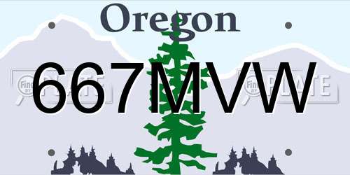 667MVW Oregon License Plate