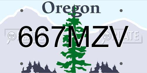 667MZV Oregon License Plate