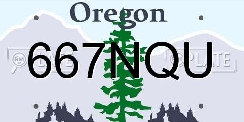 667NQU Oregon License Plate