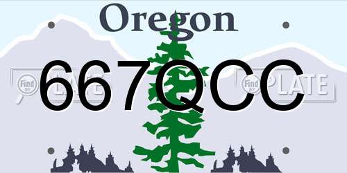 667QCC Oregon License Plate
