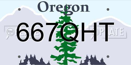 667QHT Oregon License Plate