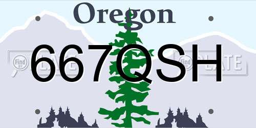 667QSH Oregon License Plate