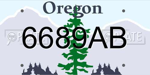 6689AB Oregon License Plate