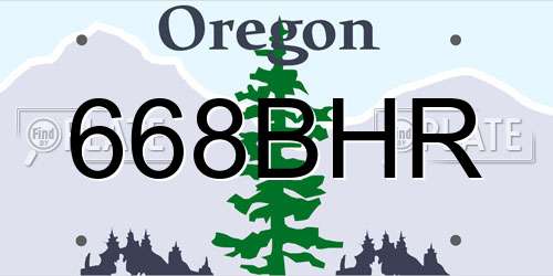 668BHR Oregon License Plate