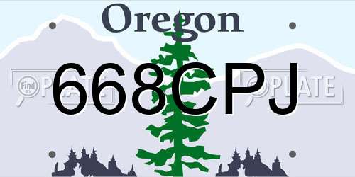668CPJ Oregon License Plate