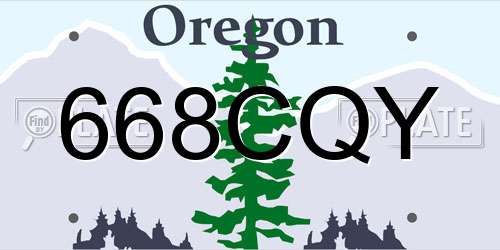 668CQY Oregon License Plate