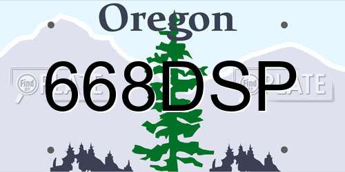 668DSP Oregon License Plate