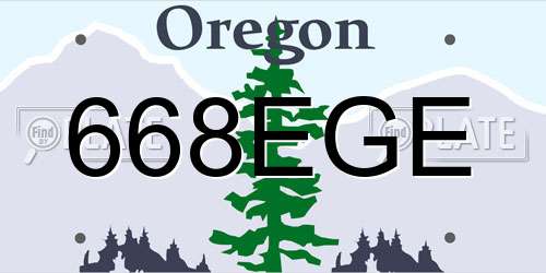 668EGE Oregon License Plate
