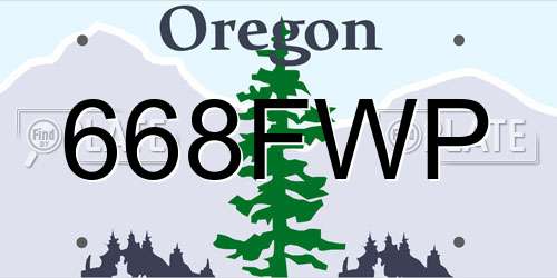 668FWP Oregon License Plate