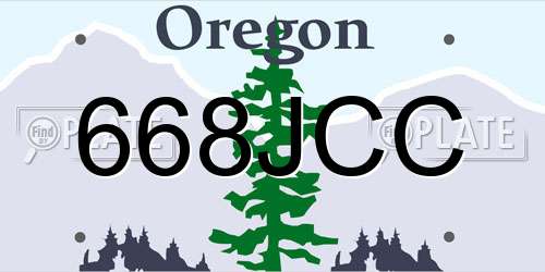 668JCC Oregon License Plate