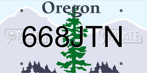 668JTN Oregon License Plate