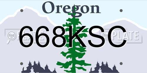 668KSC Oregon License Plate