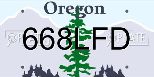 668LFD Oregon License Plate
