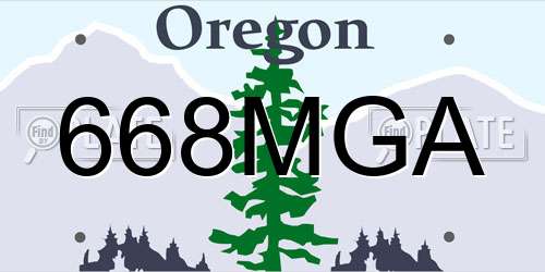 668MGA Oregon License Plate