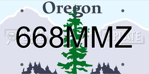 668MMZ Oregon License Plate