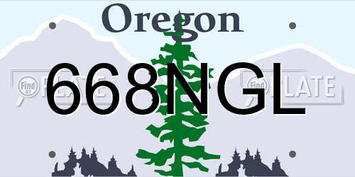 668NGL Oregon License Plate