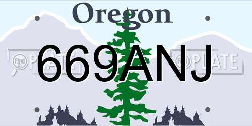 669ANJ Oregon License Plate