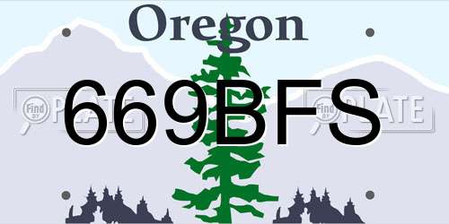 669BFS Oregon License Plate