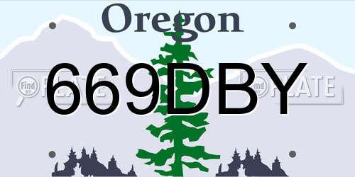 669DBY Oregon License Plate