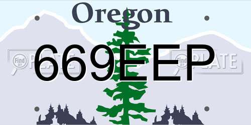 669EEP Oregon License Plate