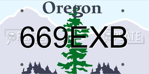 669EXB Oregon License Plate