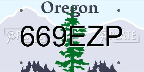 669EZP Oregon License Plate