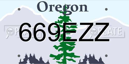 669EZZ Oregon License Plate
