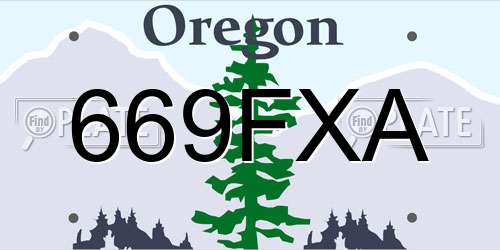 669FXA Oregon License Plate