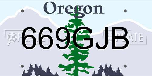 669GJB Oregon License Plate