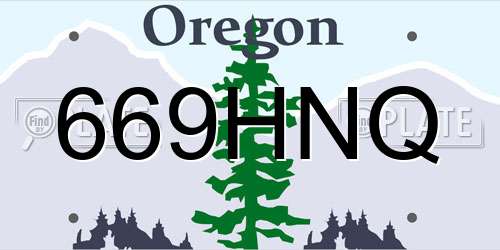 669HNQ Oregon License Plate