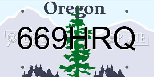 669HRQ Oregon License Plate