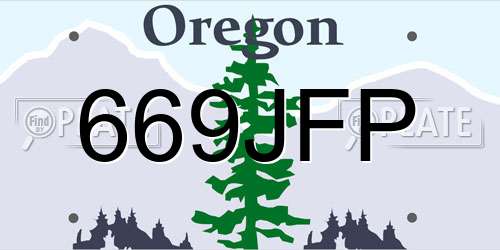 669JFP Oregon License Plate