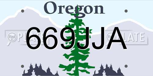 669JJA Oregon License Plate