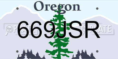 669JSR Oregon License Plate
