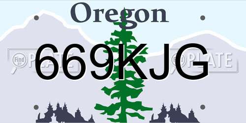 669KJG Oregon License Plate