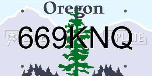 669KNQ Oregon License Plate