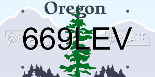 669LEV Oregon License Plate