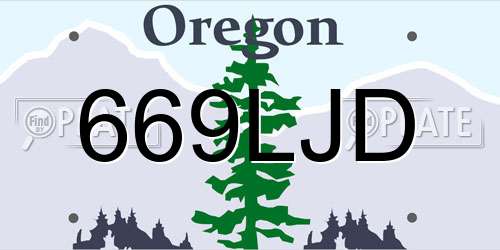 669LJD Oregon License Plate