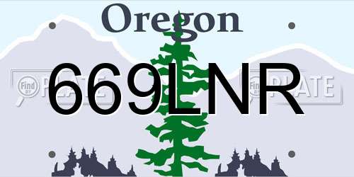 669LNR Oregon License Plate