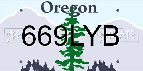 669LYB Oregon License Plate