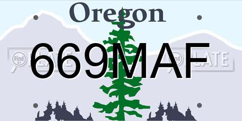 669MAF Oregon License Plate