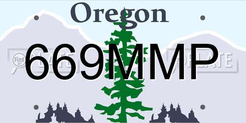 669MMP Oregon License Plate