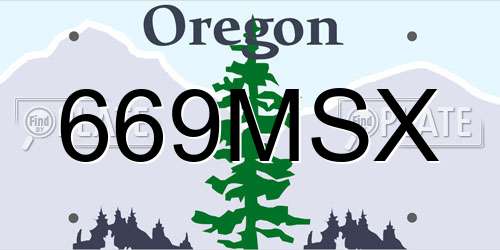 669MSX Oregon License Plate